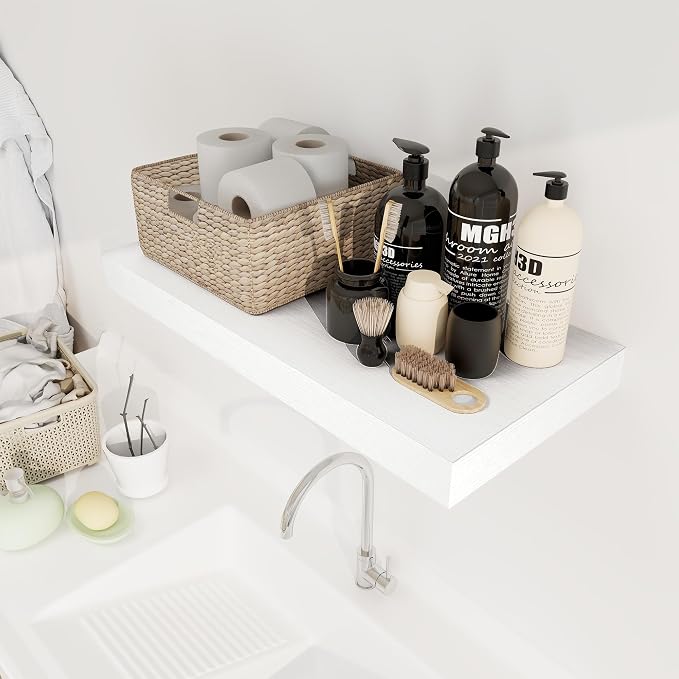 12 Inch Deep White Floating Shelves, 24 x 12 Floating Shelf - Image 7