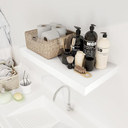 12 Inch Deep White Floating Shelves, 24 x 12 Floating Shelf - Image 7