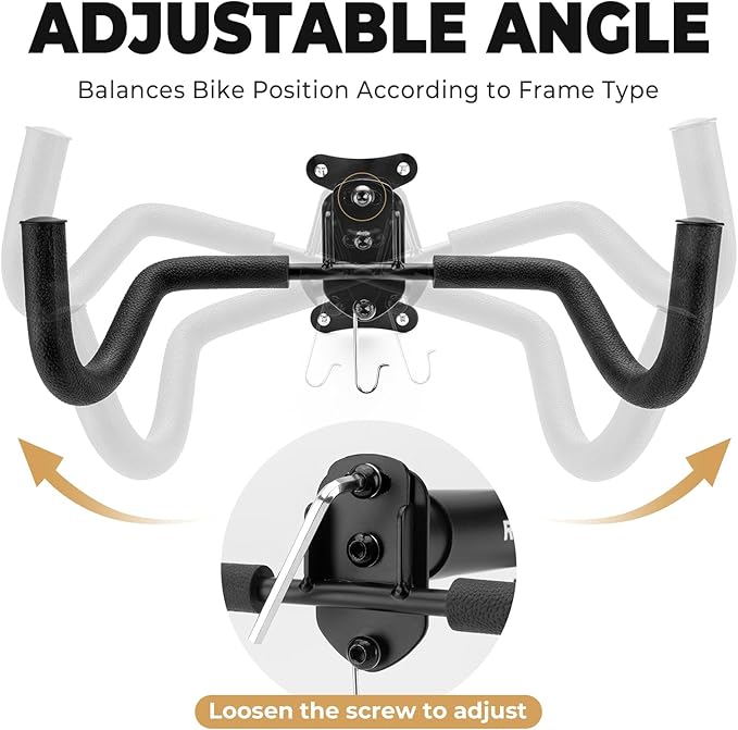ROCKBROS Horizontal Bike Wall Mount, Adjustable Wall Bike Mount Hanger - Image 3
