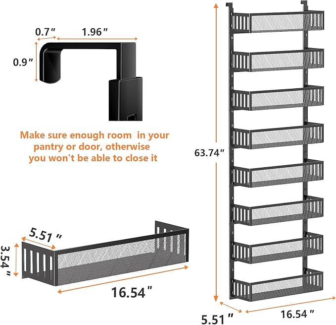 8-Tier Over The Door Pantry Organizer - Image 2