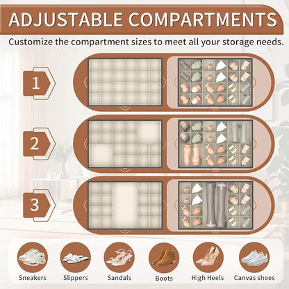 Shoe Organizer for Closet, 2 Pack Shoe Storage Organizer - Image 6