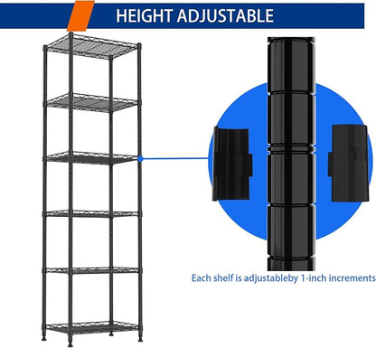 REGILLER 6 Wire Shelving Steel Storage Rack Adjustable Unit Shelves - Image 7