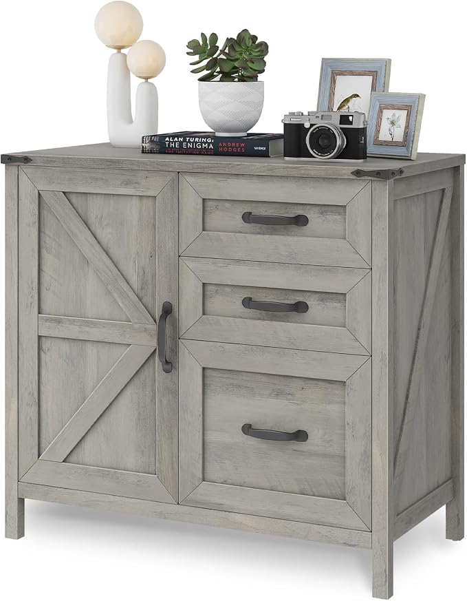 3 Drawers Farmhouse File Cabinet - Image 9