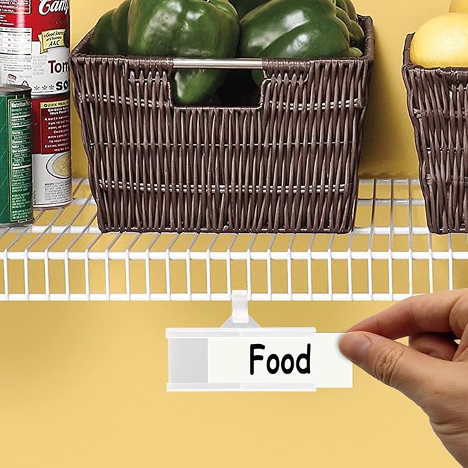 Wire Shelf Label Holder, ELEMGULY 35PCS Plastic Basket Label Holders - Image 7