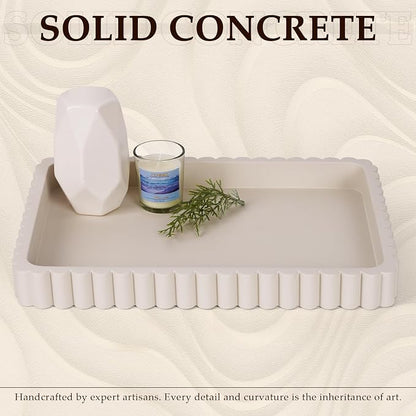 Concrete Decorative Tray for Coffee Table Decor, Rectangular Modern Decorative - Image 2