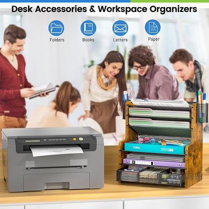 DAOUTIME 6-Tier Mesh Desk Organizer - Image 6