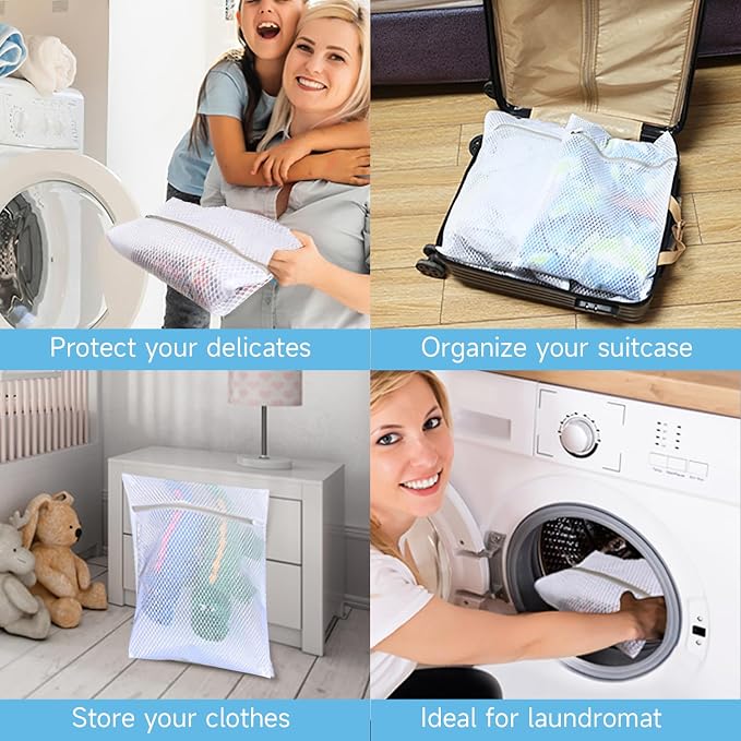 GOGOODA Mesh Laundry Bags for Delicates, 5 Set | Honeycomb Mesh Lingerie Wash - Image 6