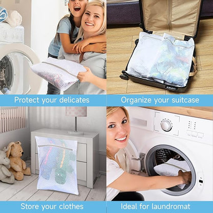 GOGOODA Mesh Laundry Bags for Delicates, 5 Set | Honeycomb Mesh Lingerie Wash - Image 6