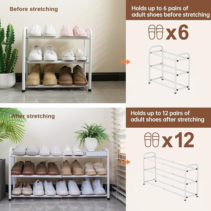 Gonfoam Expandable 3-Tier Shoe Rack - Image 6