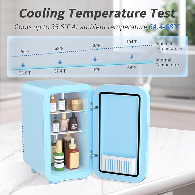 Mini Fridge, 6 Liter/8 Can 110V AC/DC Portable Thermoelectric Cooler - Image 4