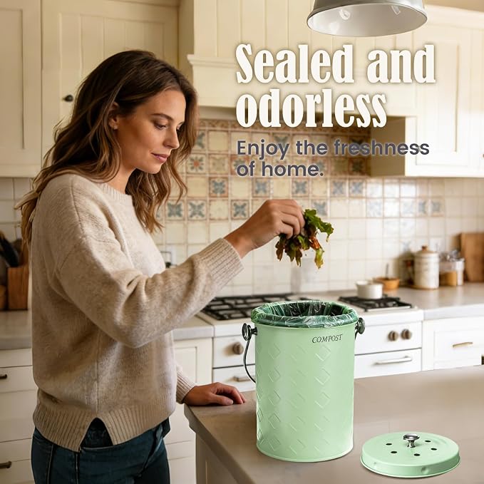 AOSION Countertop Compost Bin Kitchen, Odorless Indoor Compost Bin - Image 6
