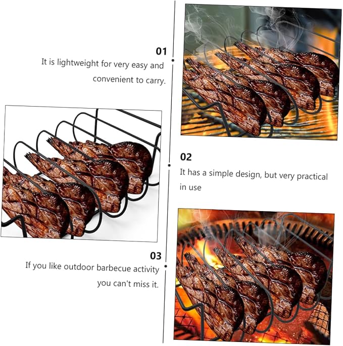 LIOOBO BBQ Grill Roaster Rack Heat Resistant Gloves Steak Chicken Grilling - Image 3