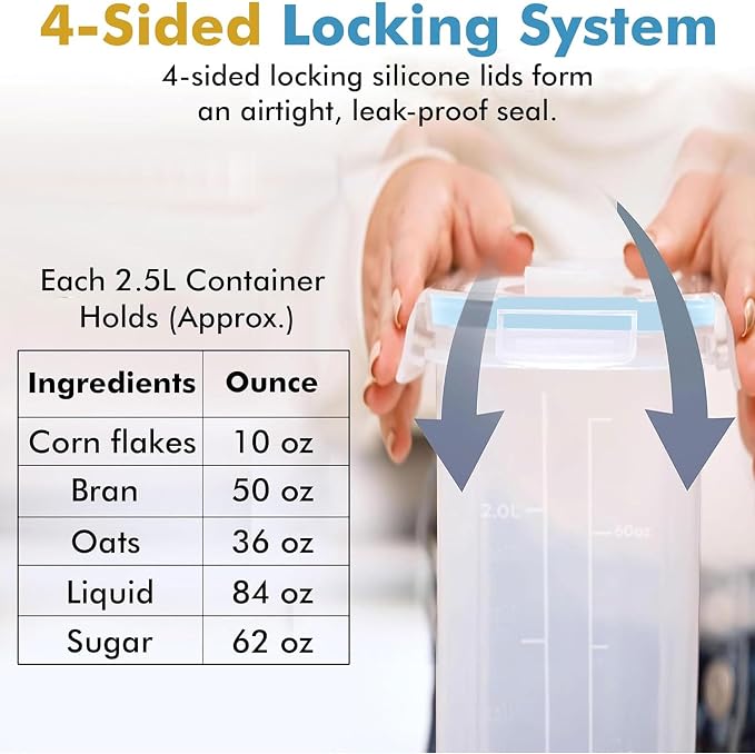 Shazo 2 Pack Small Airtight Cereal Containers Storage - Image 5