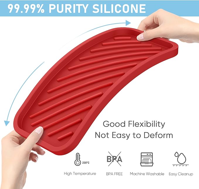 EG-SIPRO Silicone Sponge Holder, Large 10" Kitchen Sink Organizer Tray - Image 3