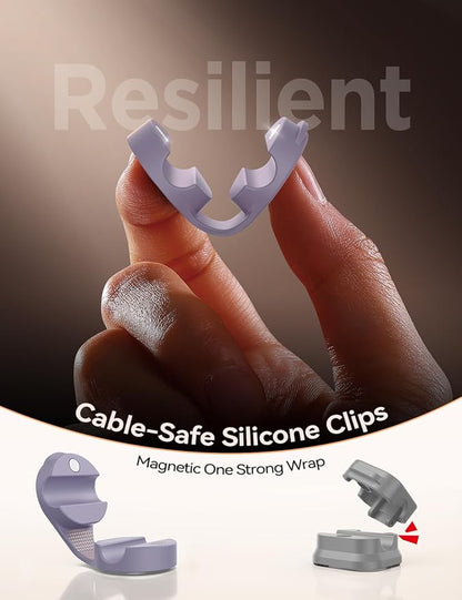 8-Pack Silicone Cord Organizer Magnetic Cable Clips, Adhesive Cable Management - Image 2