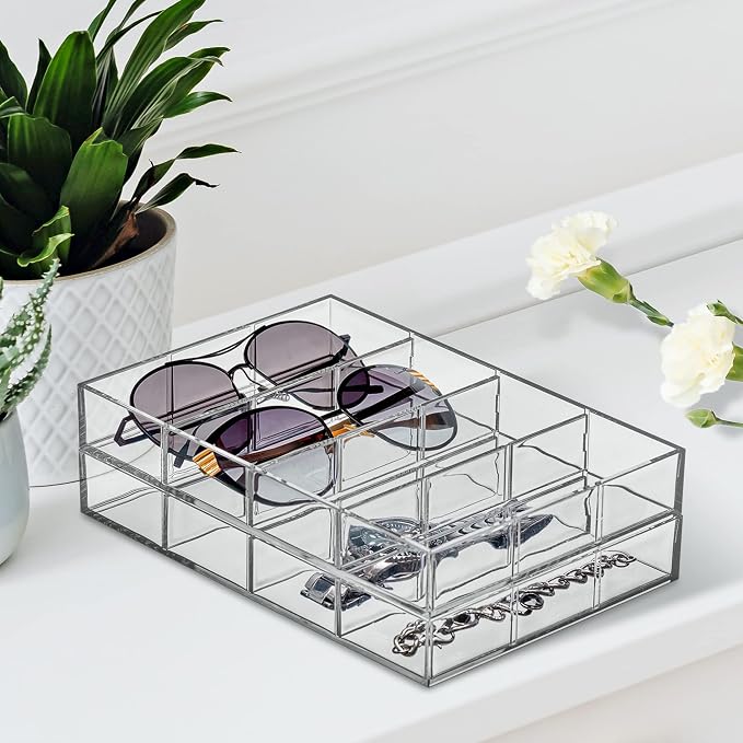 Amazing Abby - Soleil - 2-Pack Acrylic 4-Compartment Sunglass Organizer - Image 4