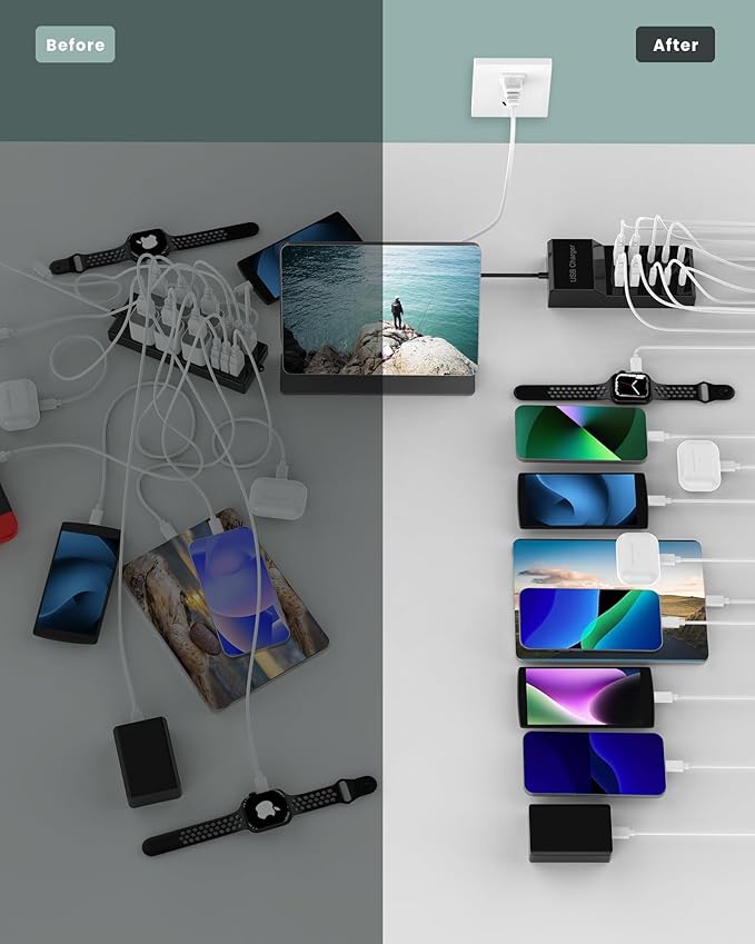 USB C Charger Block 10-Port USB-C Charging Station 6 USBC Ports & 4 USB-A Ports - Image 5
