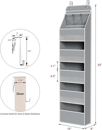 Univivi 6-Shelf Over Door Hanging Organizer Fabric Baby Door Storage - Image 3