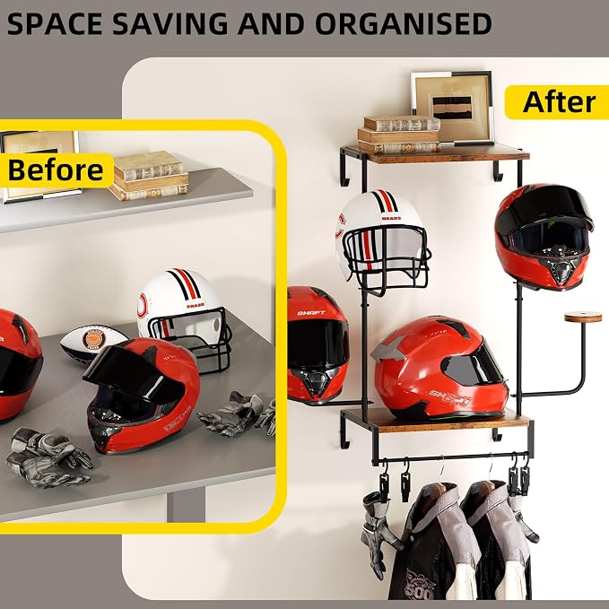 Urban Deco Motorcycle Helmet Holder Wall Mount, Helmet Rack - Image 4