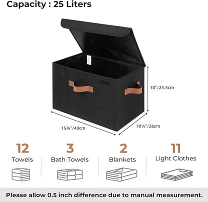 GRANNY SAYS Storage Bins with Lids, Decorative Storage Boxes with PU Handles - Image 5
