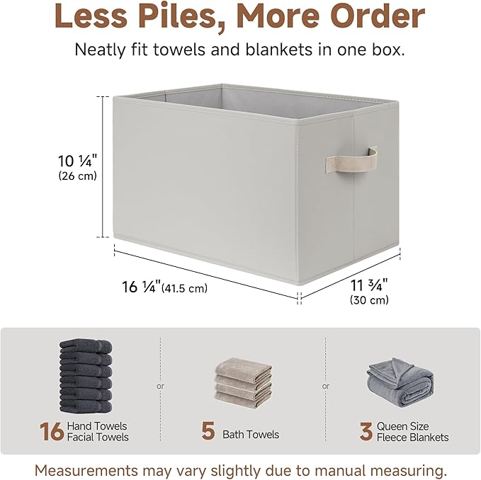 StorageWorks Storage Baskets for Shelves, Foldable Fabric Closet Storage Bins - Image 6