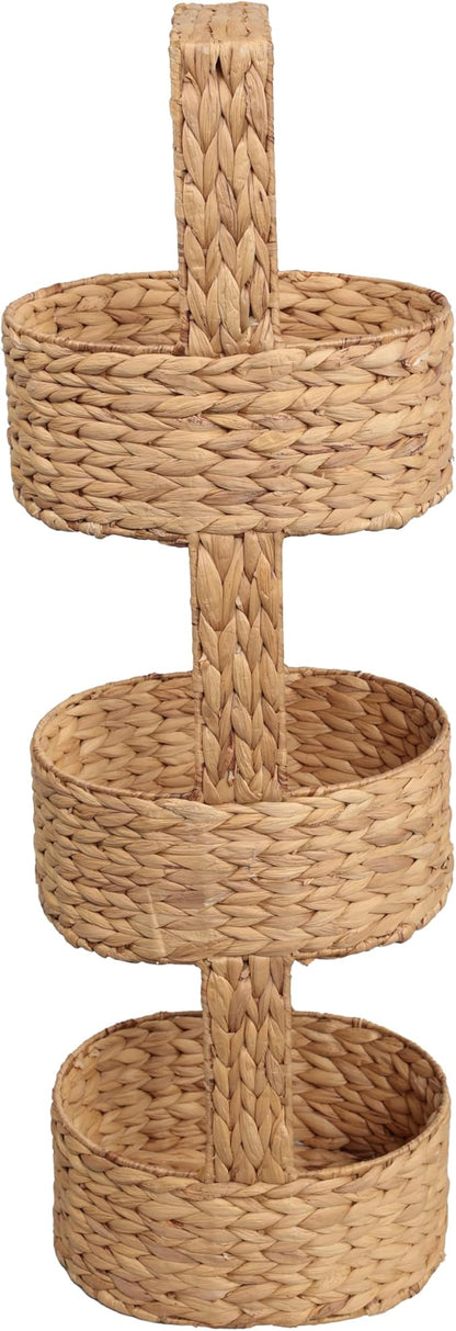 happimess Riverbend 3-Tier Water Hyacinth Storage Tower 35.5", Natural | - Image 7