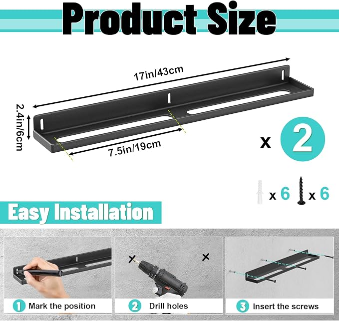 Spray Bottle Holder Wall Mount, 14 Inch Metal Universal Lightweight Organizer - Image 2