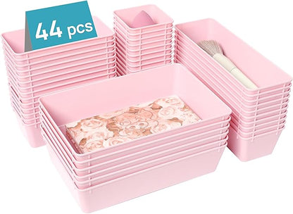 Vtopmart 44 PCS Plastic Drawer Organizers Set, 4-Size Versatile Bathroom and by Vtopmart