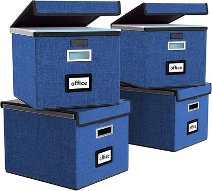 File Organizer Box with Lids, Collapsible File Folder Organizer | File Box with by Huolewa
