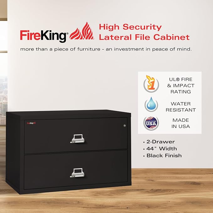Fireking Fireproof Lateral File Cabinet, 27.75" H x 44.5" W x 22.13" D - Image 2