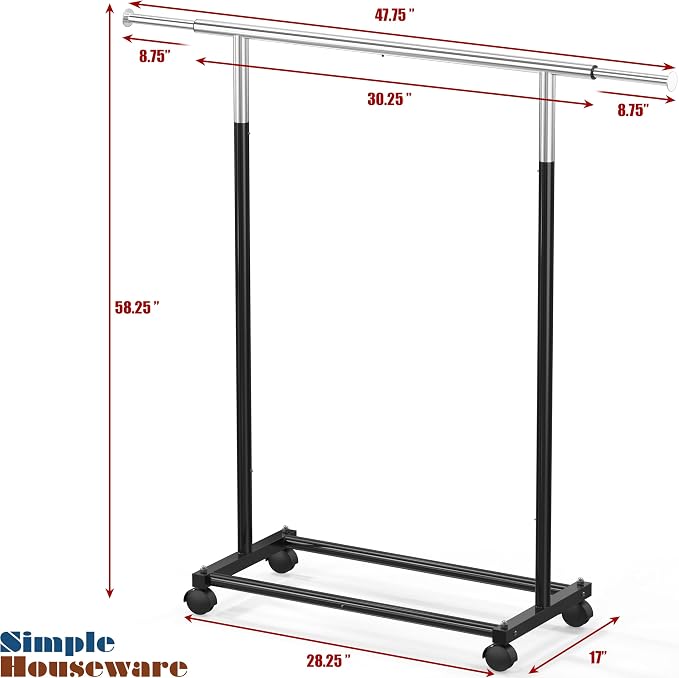 Simple Houseware Standard Rod Garment Rack - Image 7