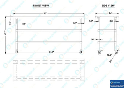 AmGood Stainless Steel Work Table - Image 4