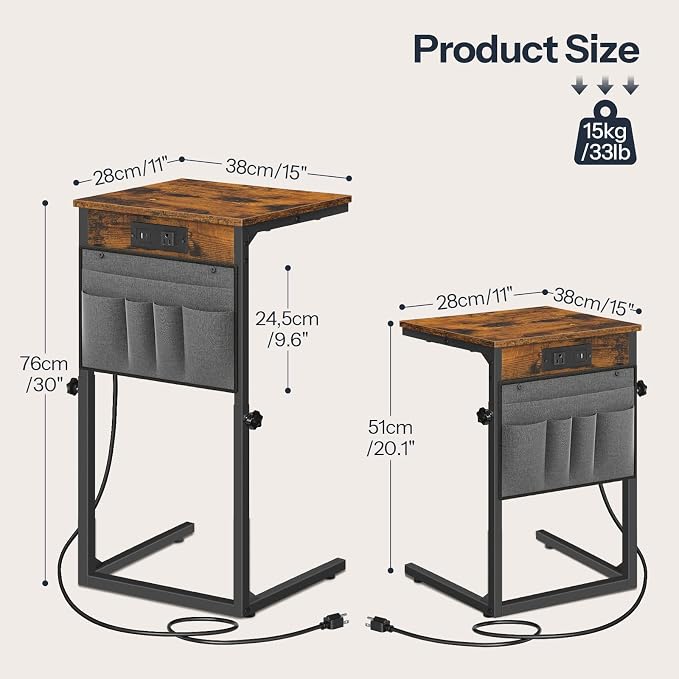 HOOBRO C Shaped End Tables - Image 3