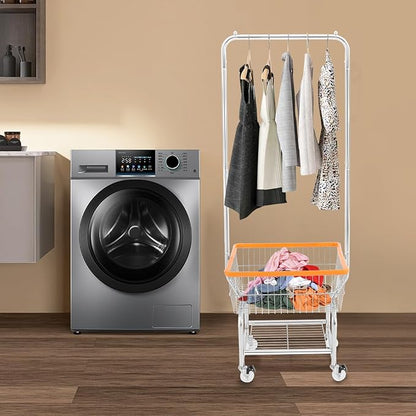 Steel Wire Laundry Cart, Laundry Basket - Image 2