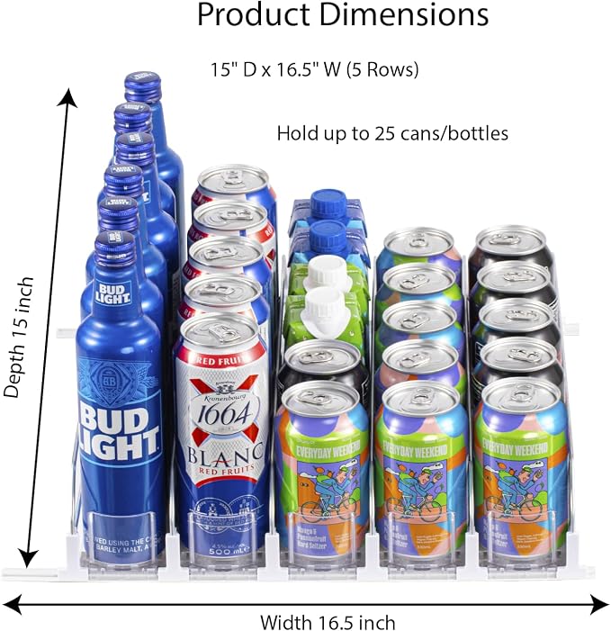 RULA Drink Organizer for Fridge, Self-Pushing Soda Can Dispenser for - Image 2
