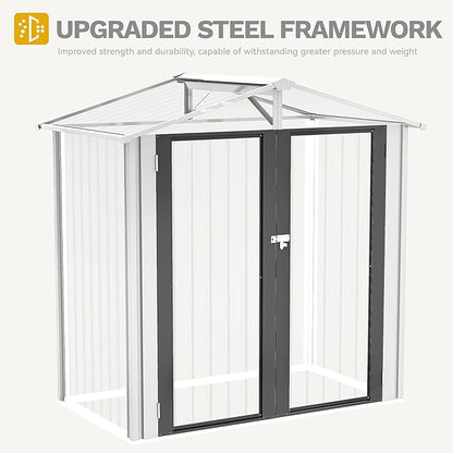 DWVO 6x4ft Storage Shed for Outdoors, Metal Sturdy Weatherproof Tool Locker - Image 5