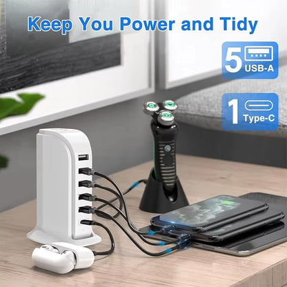 USB Charging Station for Multiple Devices, 40W Multiport Charger Tower - Image 2