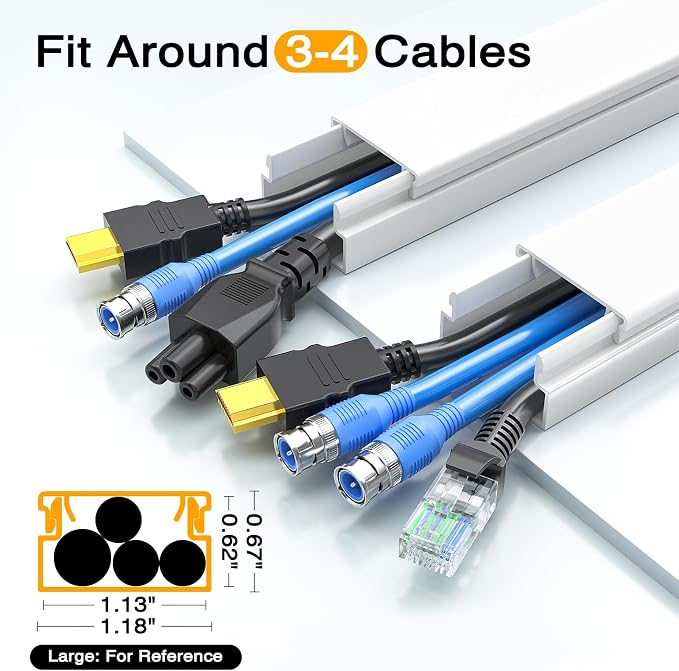Delamu TV Cord Hider, 315in Wire Covers - Image 2