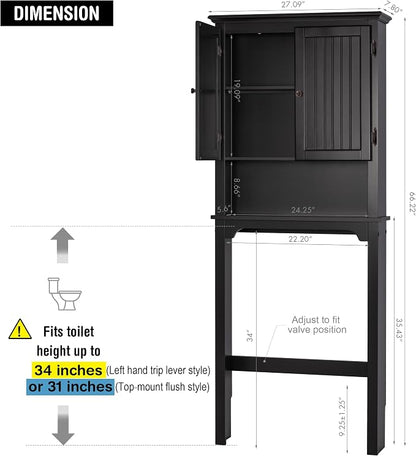 UTEX Above Toilet Storage Cabinet, Bathroom Organizer - Image 2