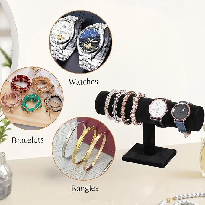 Novel Box Black Velvet T-Bar Bracelet Display Stand - Image 6
