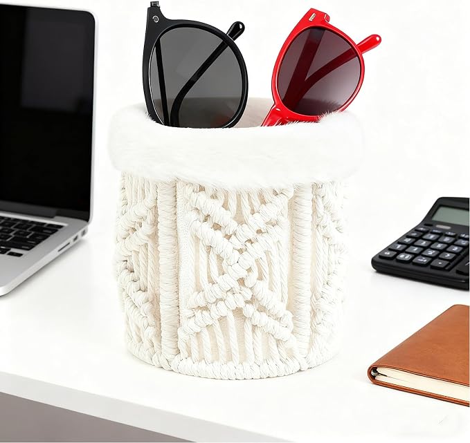 Glasses Holder for Nightstand, Boho Decor Eyeglass Case, Anti-scratch Plush - Image 3