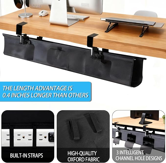 Under Desk Cable Management Tray, Fabric Tray - Image 2