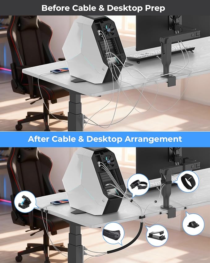 98 Pcs Cable Management Kit, Prevents Cables from Tangling Cable Straps - Image 2