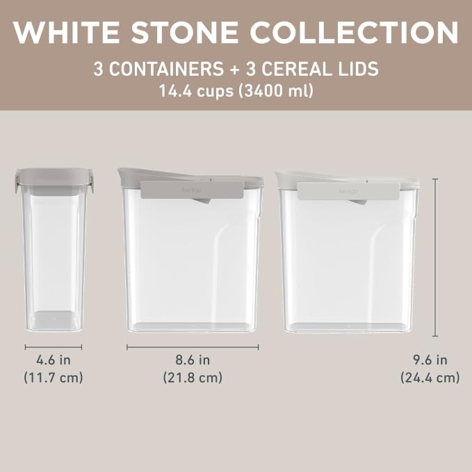 Bentgo Pantry - 6-Piece Airtight Cereal Containers, Easy Push & Pour Lid - Image 6