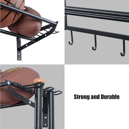 XCSOURCE Sports Equipment Organizer, 3-Tier Ball Storage Rack - Image 3