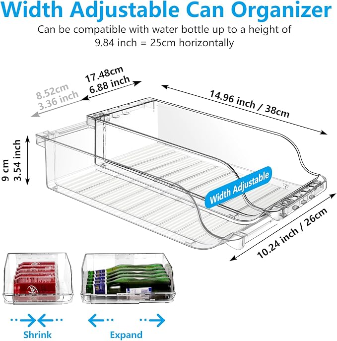 2 Packs Clear Width Adjustable Soda Can Organizer - Image 2