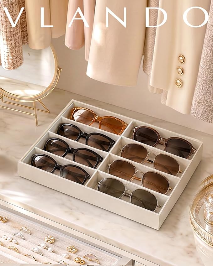 VLANDO Sunglasses Organizer, Stackable Jewelry Tray - Image 2
