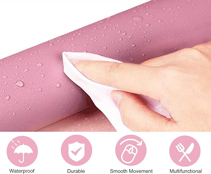 SUJAYU Dual Sided PU Leather Desk Pad, Mouse Pad, Office Desk Mat, Non-Slip - Image 5