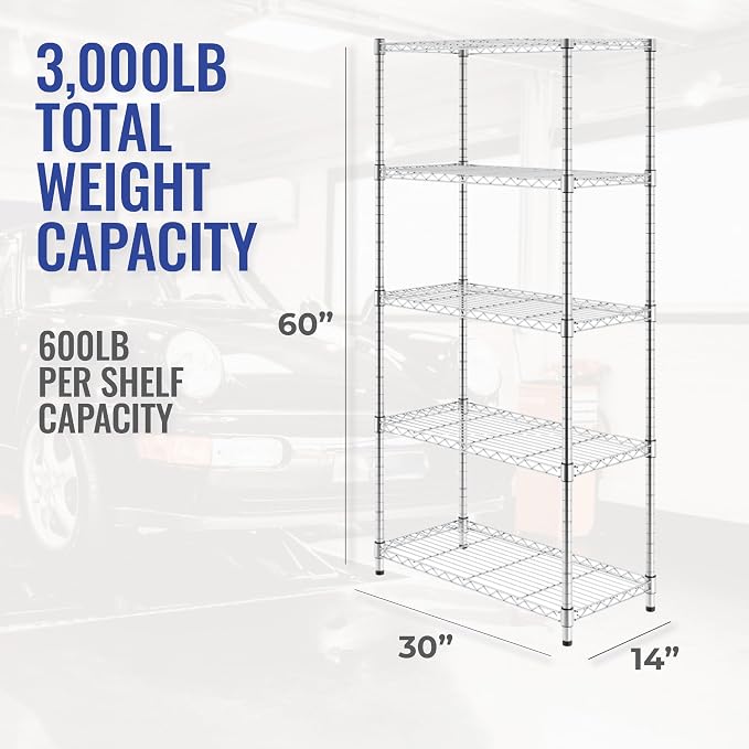 SafeRacks - NSF Certified Storage Shelves, Heavy Duty Steel Wire Unit - Image 2