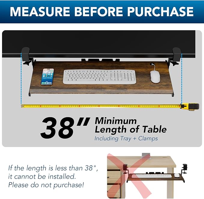 AX WABER Keyboard Tray Under Desk Pull Out - Image 5